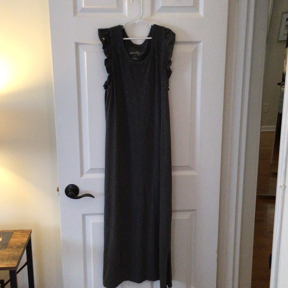 Universal Thread Dark Gray Ruffle-Sleeve Tank Dress - Picture 2 of 3
